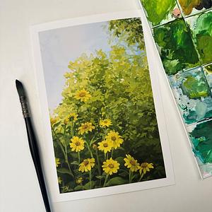 Kunstdruck: Gelbes Blumenmeer