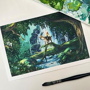 Kunstdruck: In der Stille des Waldes